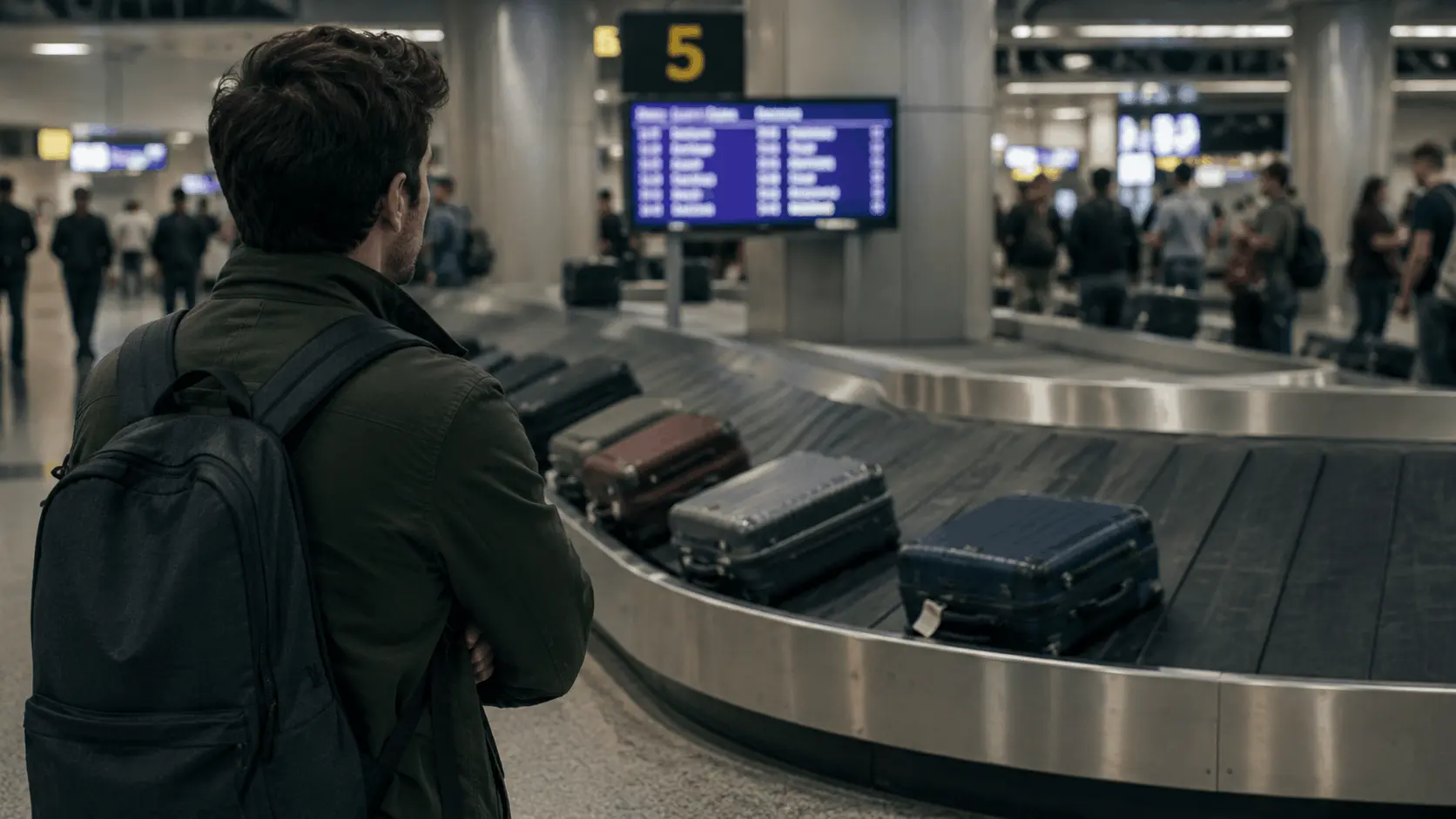 Man Waiting For Luggage